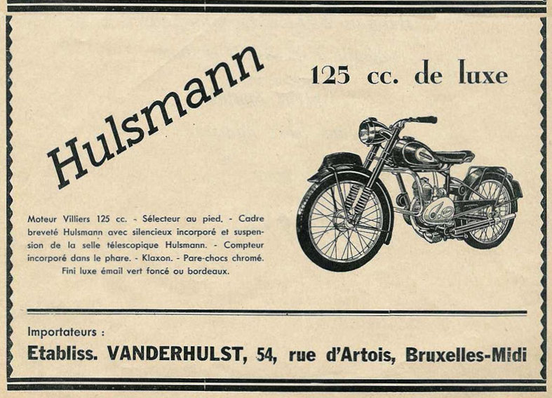 Belgische Hulsmann advertentie, waarschijnlijk 1952 of 1953