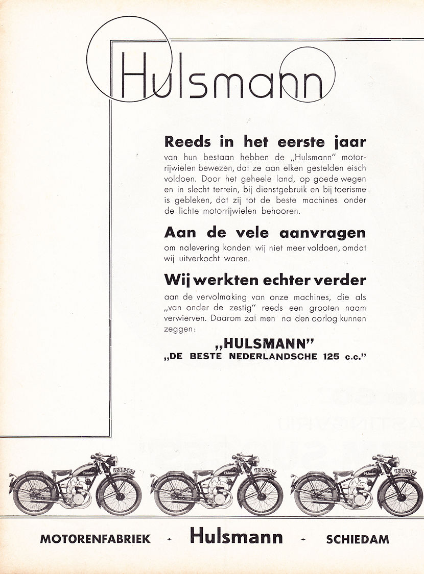 Hulsmann advertentie Motor 31-1941