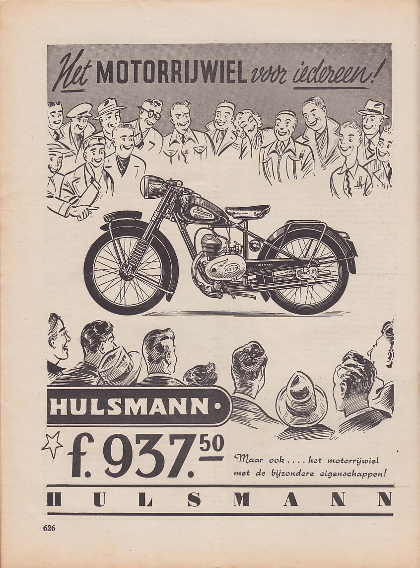 Hulsmaan advertentie uit Weekblad Motor nr. 22 1951