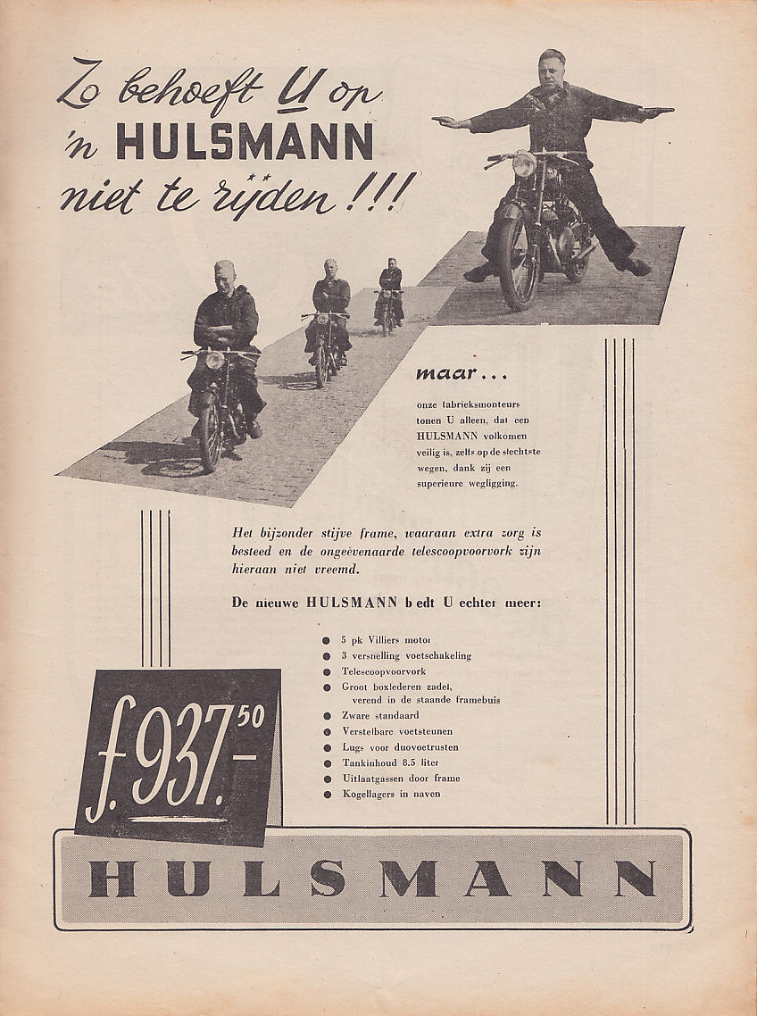 Advertentie voor Hulsmann 