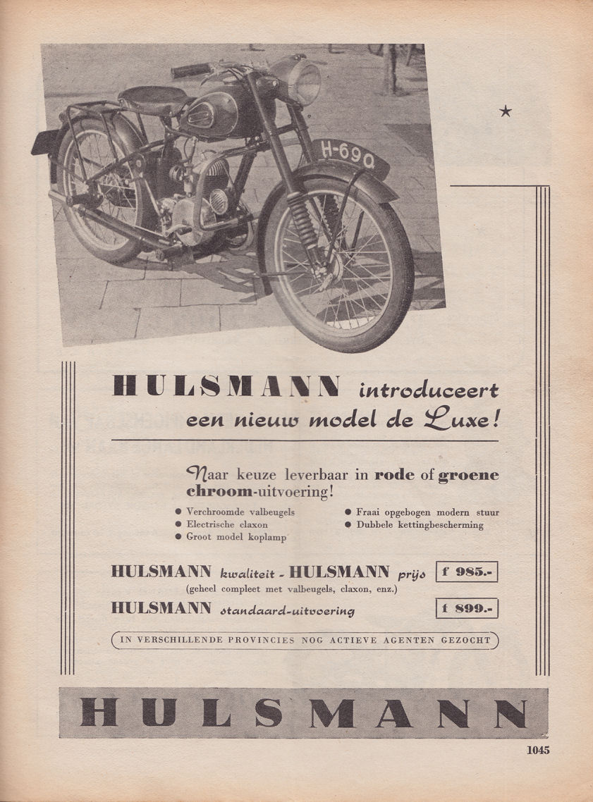 Hulsmann advertentie Weekblad Motor nr. 35 1951