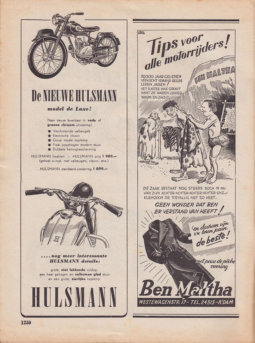 Hulsmann advertentie Weekblad Motor nr. 43 1951
