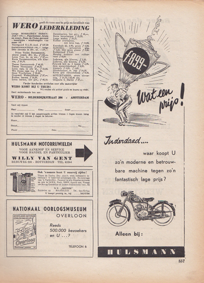 Hulsmann advertentie weekblad Motor nr. 21-1952