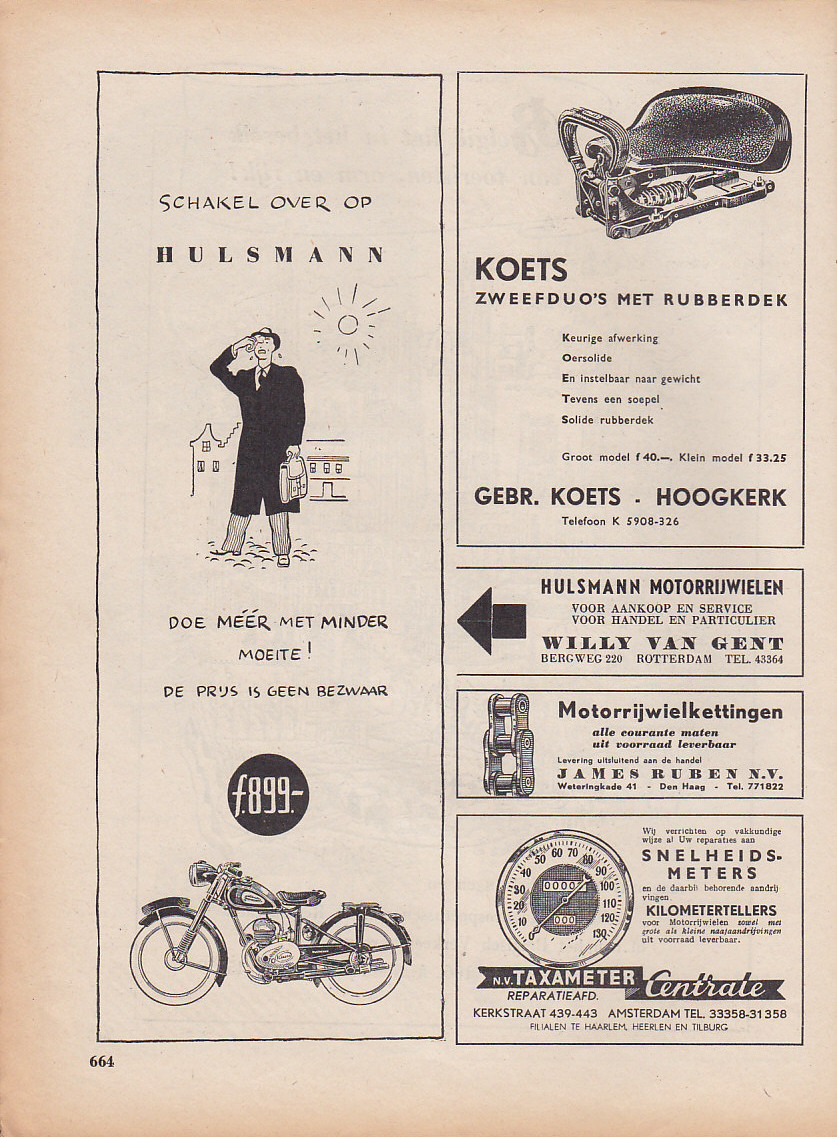 Hulsmann advertentie weekblad Motor nr. 24-1952