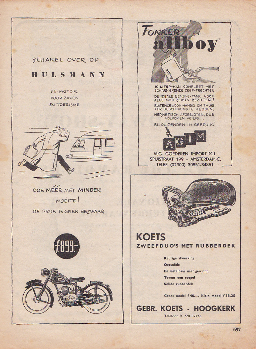 Hulsmann advertentie weekblad Motor nr. 25-1952