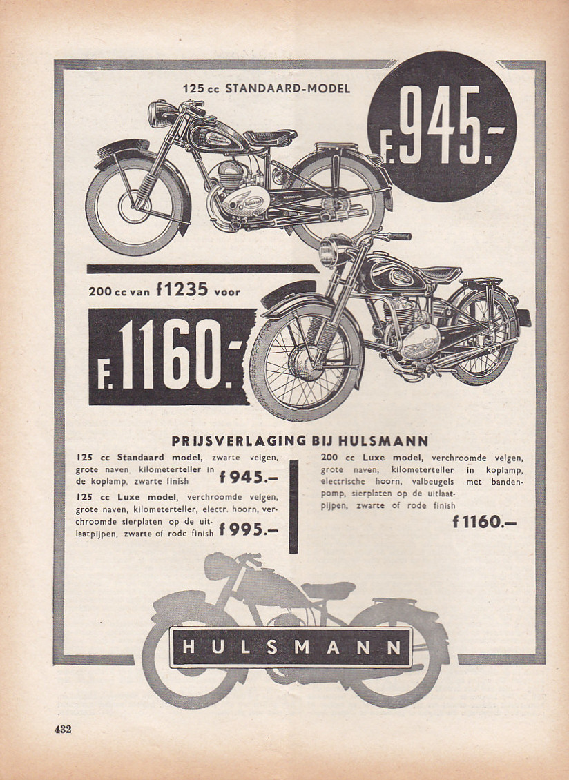 Hulsmann advertentie weekblad Motor 16 en 29 t/m 35-1954