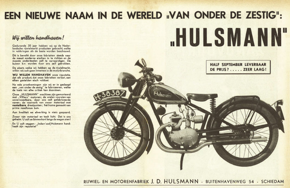 Hulsmann advertentie augustus/september 1939
