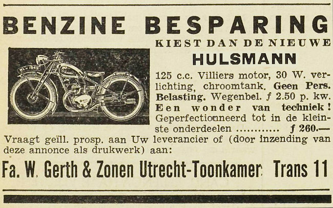 Hulsmann advertentie Utrecht Nieuwsblad 1940