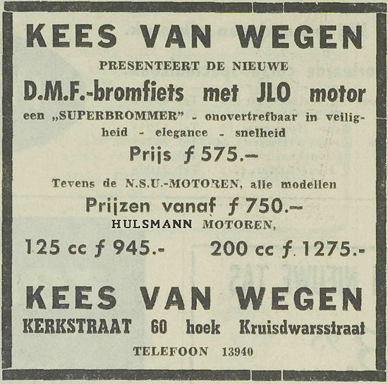 Hulsmann advertentie Utrechts Nieuwsblad 21-05-1953