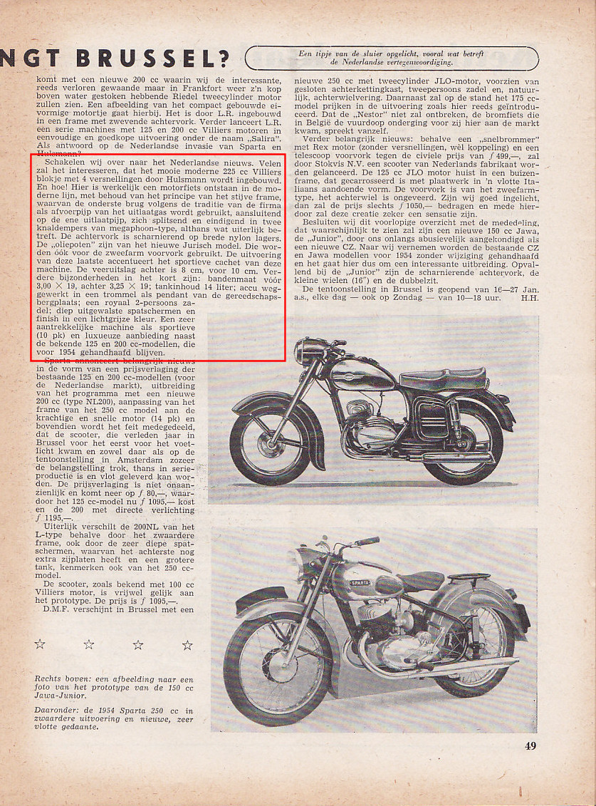 Verslag Salon Brussel 1954 - Weekblad Motor nr. 3 1954