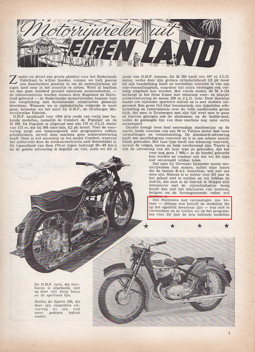 Papieren Rai 1954 - Weekblad Motor nr. 13 1954