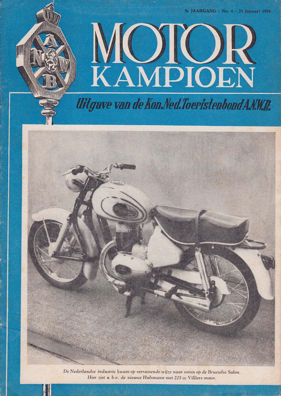 Voorkant Motorkampioen nr. 4 1954, met prototype van Hulsmann