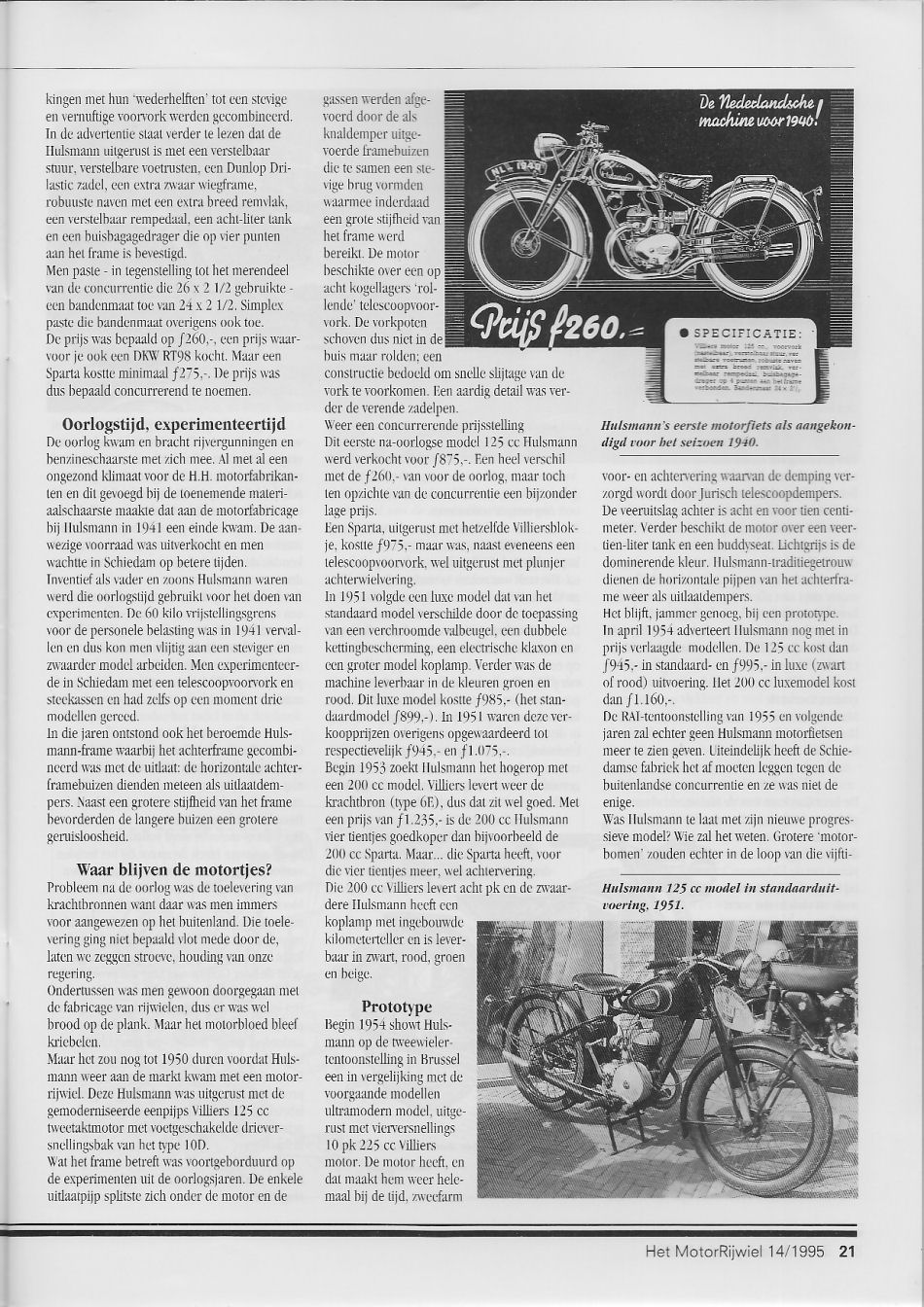 Over Hulsmann - Het Motorrijwiel nr. 14 1995