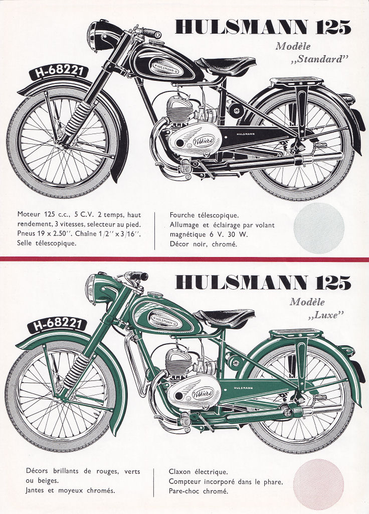 Franstalige folder Hulsmann 215cc - 1952