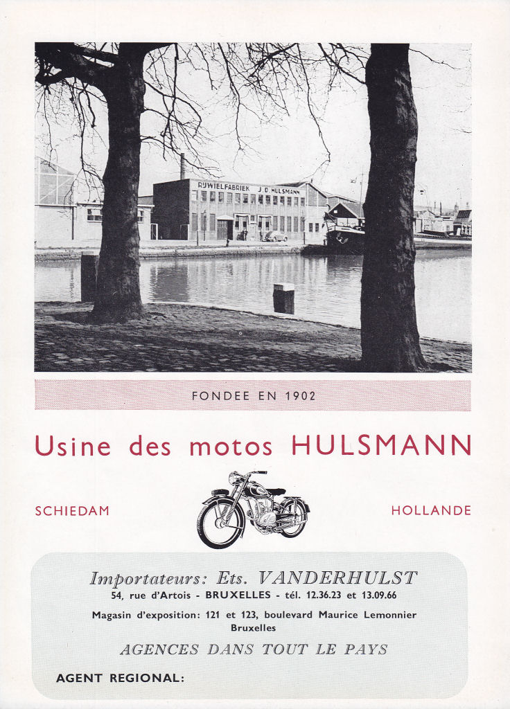 Franstalige folder Hulsmann 215cc - 1952