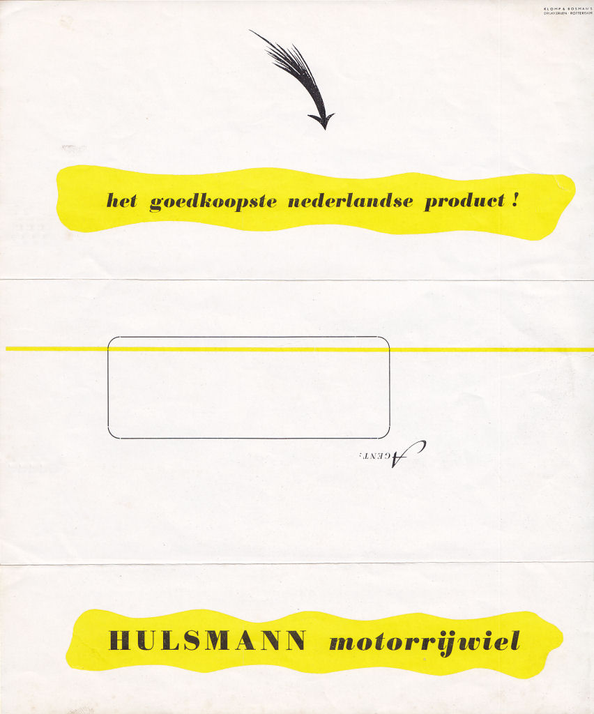 Folder 125cc Hulsmann - 1950/51 - Nederlands