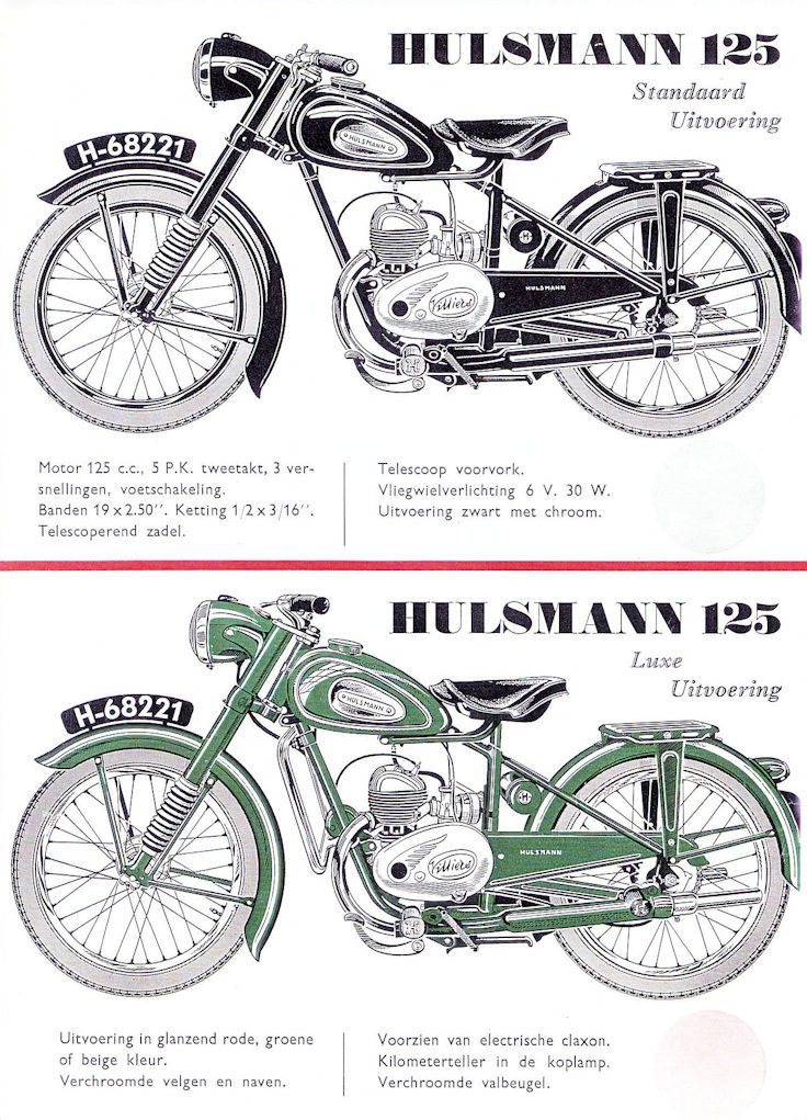 Folder 125cc Hulsmann - 1951/52 - Nederlands