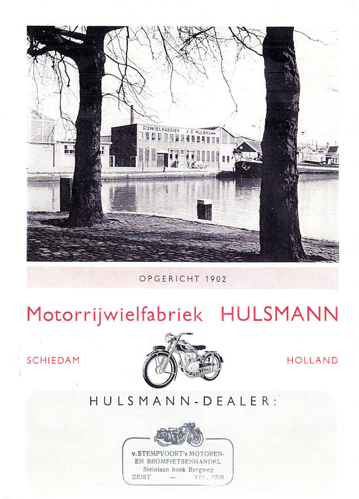 Folder 125cc Hulsmann - 1951/52 - Nederlands