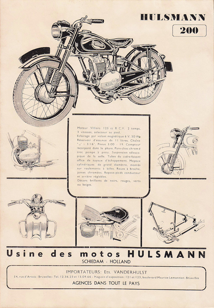 Folder Hulsmann 200cc - 1953 - Nederlands