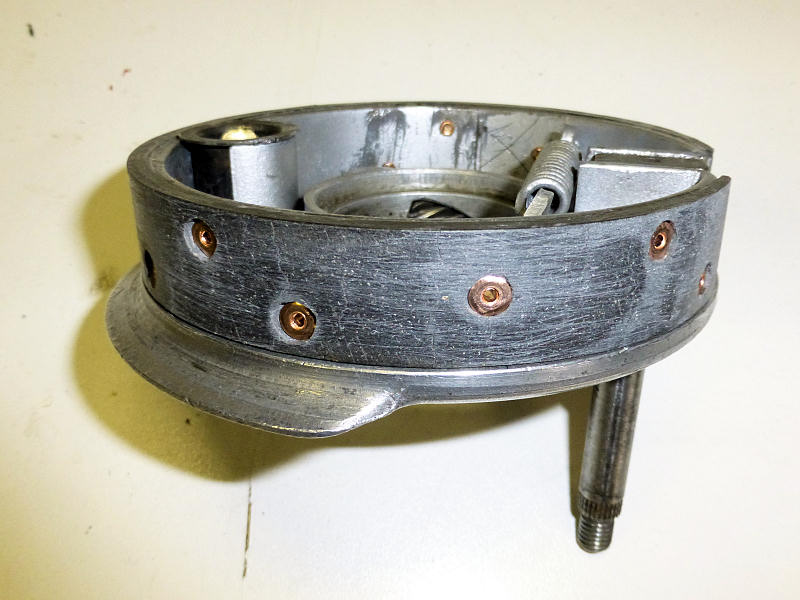 New lining on an Imme brake shoe