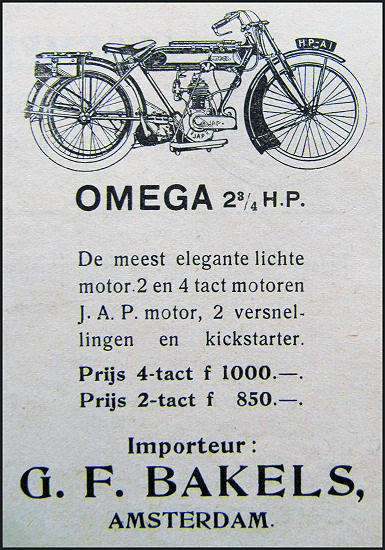 Dutch Omega advertisment - 1921
