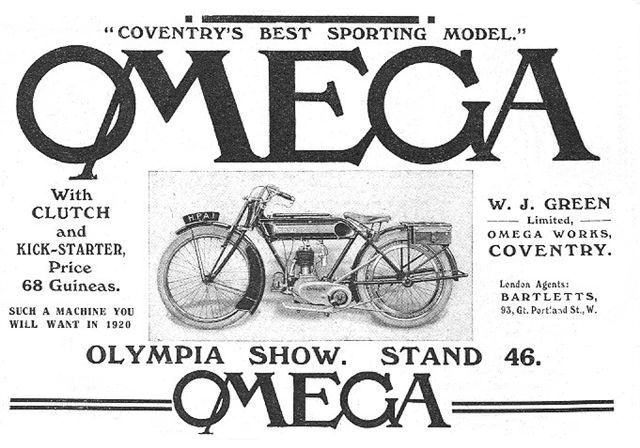 English Omega advertisement 1919