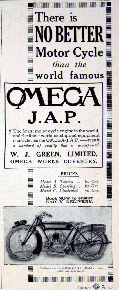 English Omega advertisement 1919