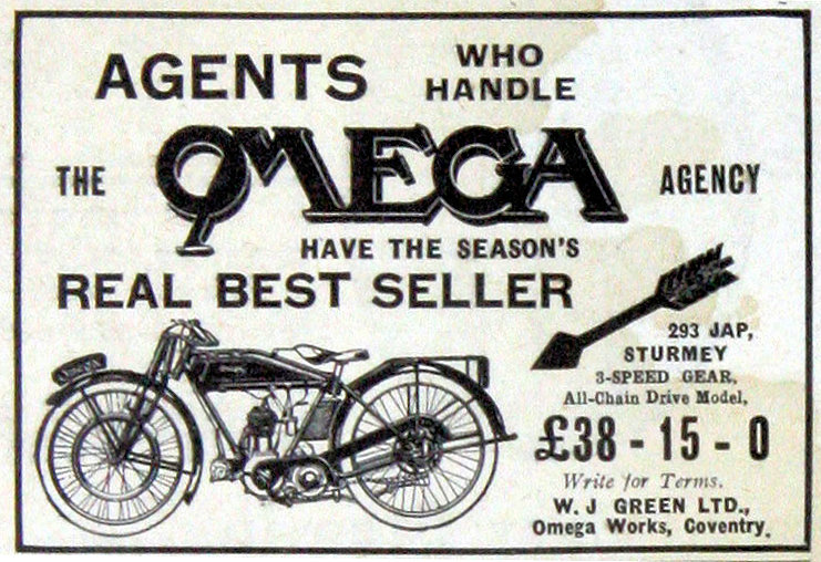 English Omega advertisment - 1925
