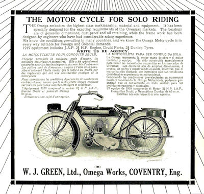 Front of the Omega catalogue of 1919