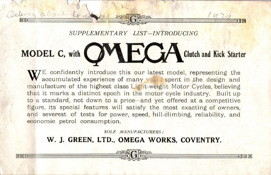 Omega Catalog 1920