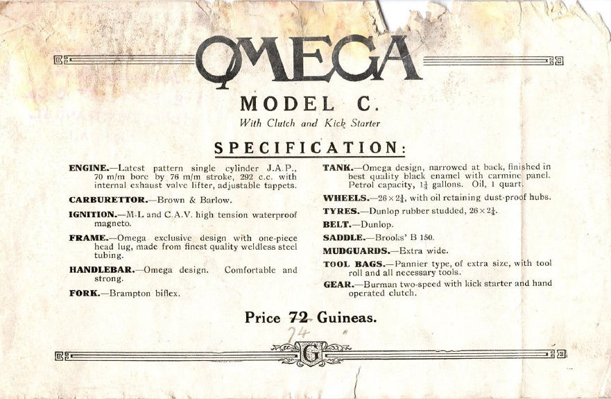 Omega Catalog 1920