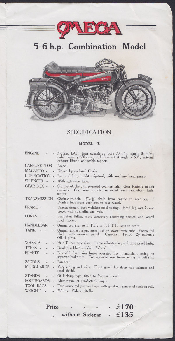 Omega Catalog 1921