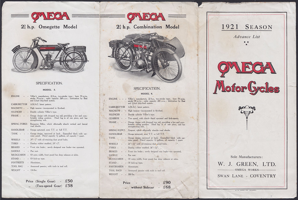 Omega Catalog 1921