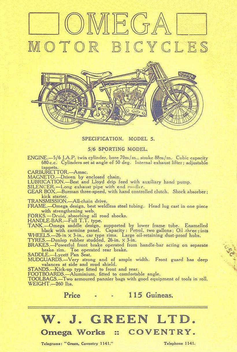 Omega Catalog 1922