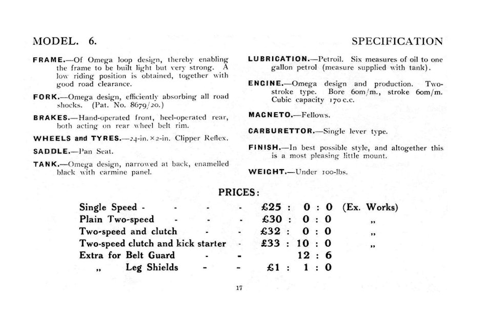 Omega Catalog 1923