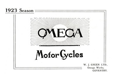 Front of the Omega catalogue of 1923