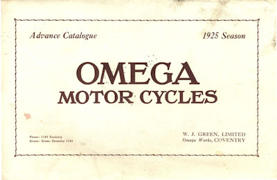 Front of the Omega catalogue of 1925