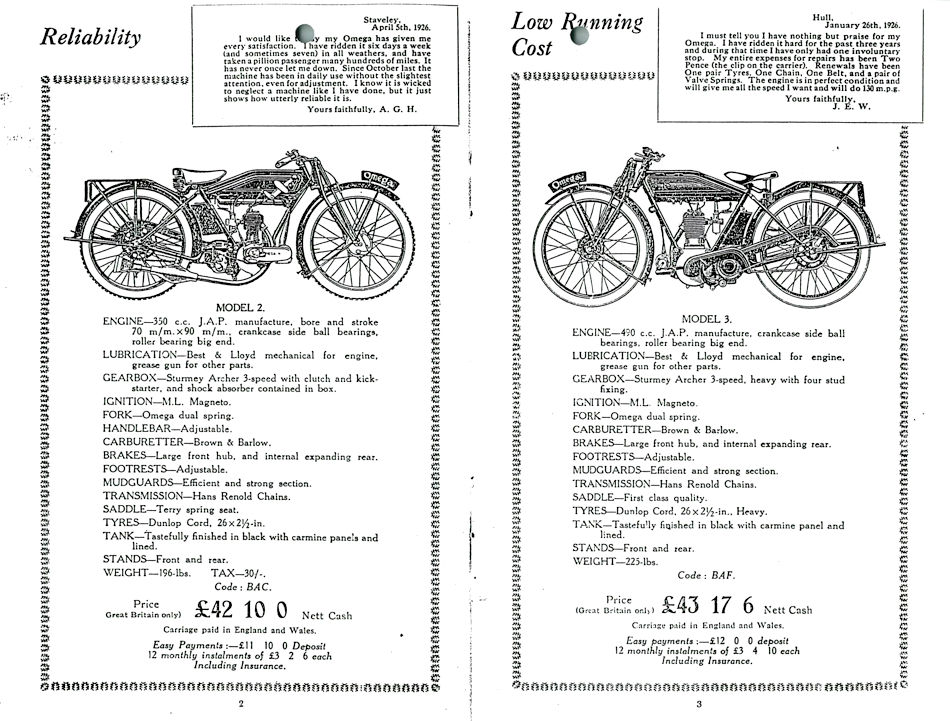 Omega Catalog 1927