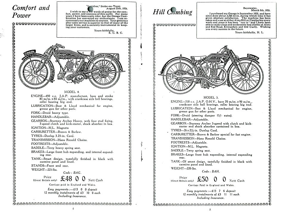 Omega Catalog 1927