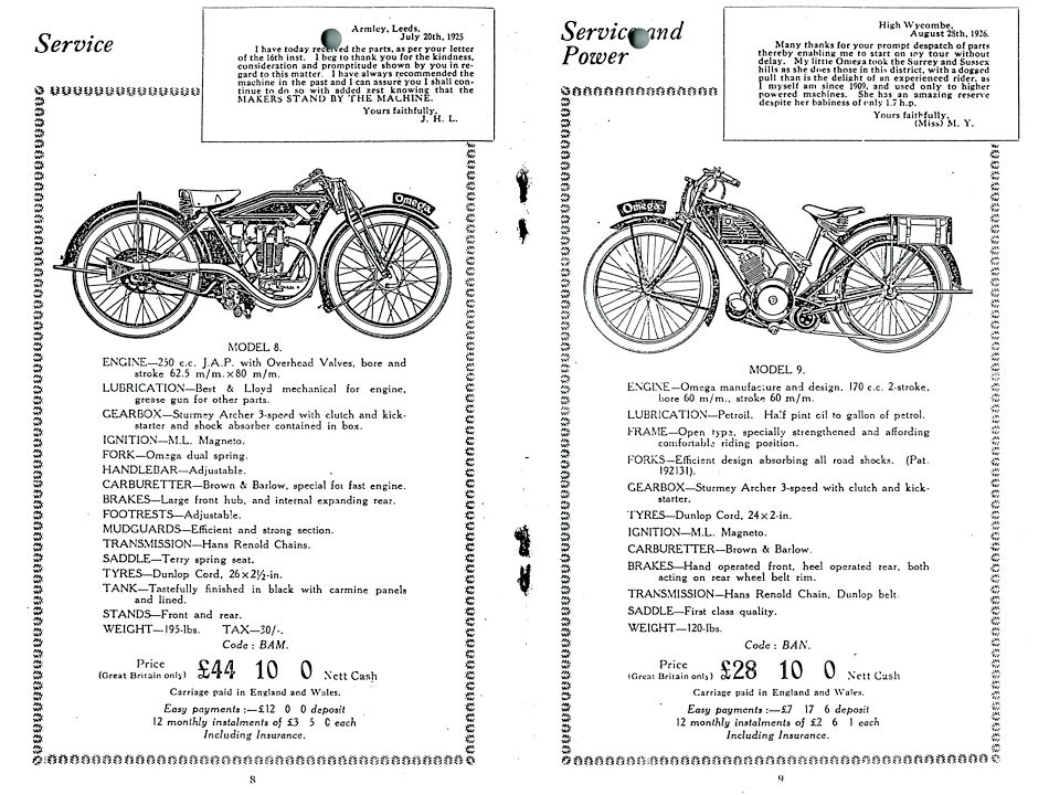 Omega Catalog 1927