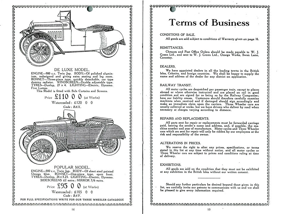 Omega Catalog 1927