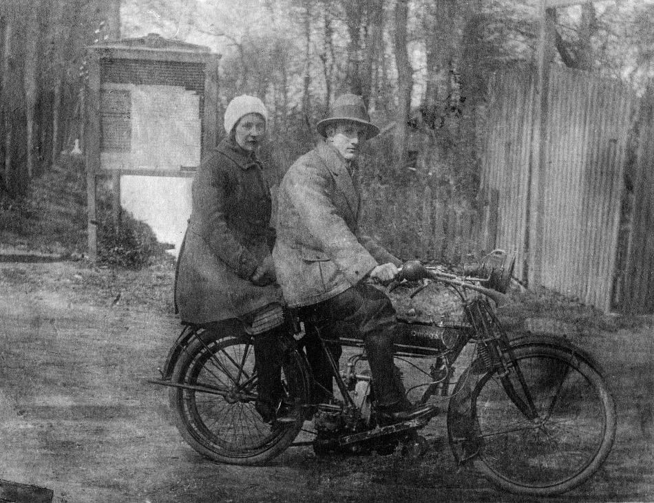 Historic picture of an Omega motorcycle in Noord Holland, Netherlands