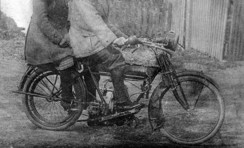 Historic picture of an Omega motorcycle in Noord Holland, Netherlands