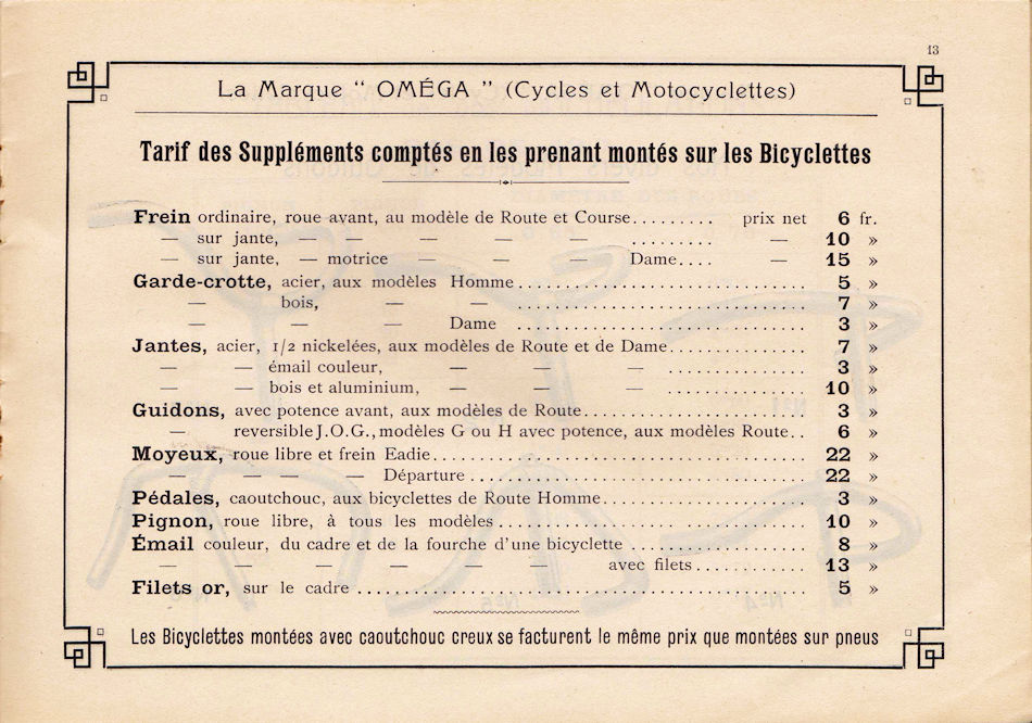 Omega MLF catalogue - France ±1906