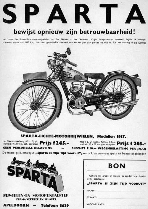 Sparta advertentie maart 1937