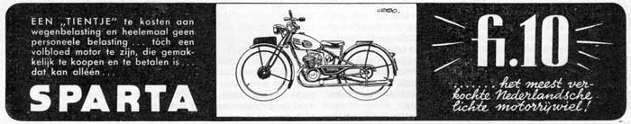Sparta advertentie uit weekblad Motor, januari 1939