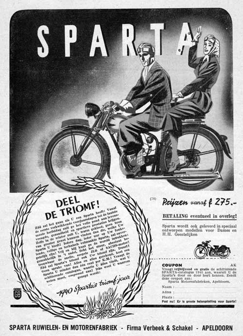 Sparta advertentie januari 1940