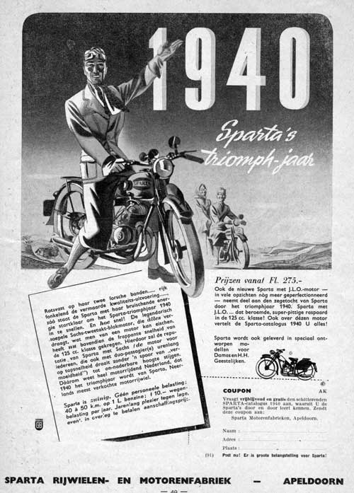 Sparta advertentie juni 1940