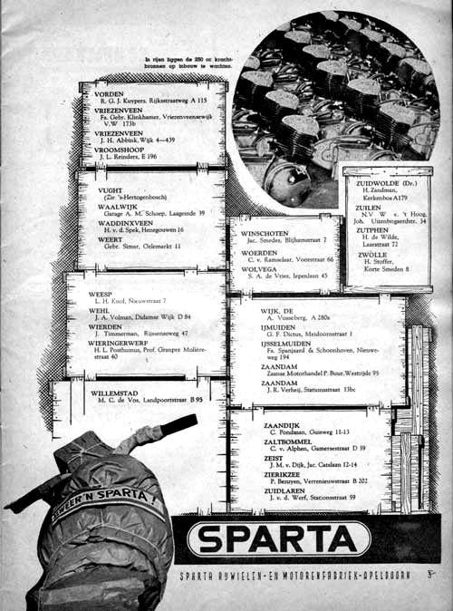 Sparta advertentie, waarschijnlijk uit de Motor Kampioen, mei 1952