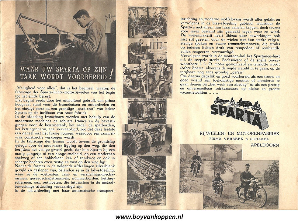 Sparta motorfietsen folder 1937
